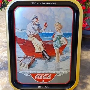 1987 Coca-Cola Metal Tray "Sea Captain"